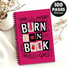 1本粉色螺旋筆記本日記本，靈感來自《The Prank》中的「Burning Books」，適合辦公室與學校使用，也是送給朋友與同事的絕佳禮物 - A - 查看 6