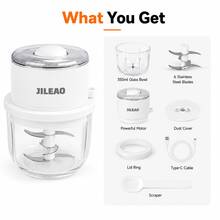 350ml Powerful 6-Blade Electric Food Chopper - USB Rechargeable Mini Food Grinder For Meat, Garlic, Vegetables, Herbs, Portable, Kitchen Essential - White (5-piece Set) - View 12