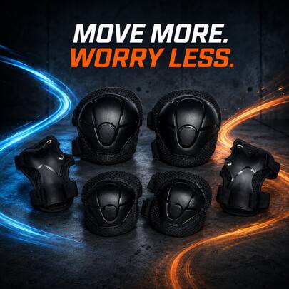 6PCS Kids Protective Gear Cpsia Certified: Knee Pads Elbow Pads Wrist Guards Fo…