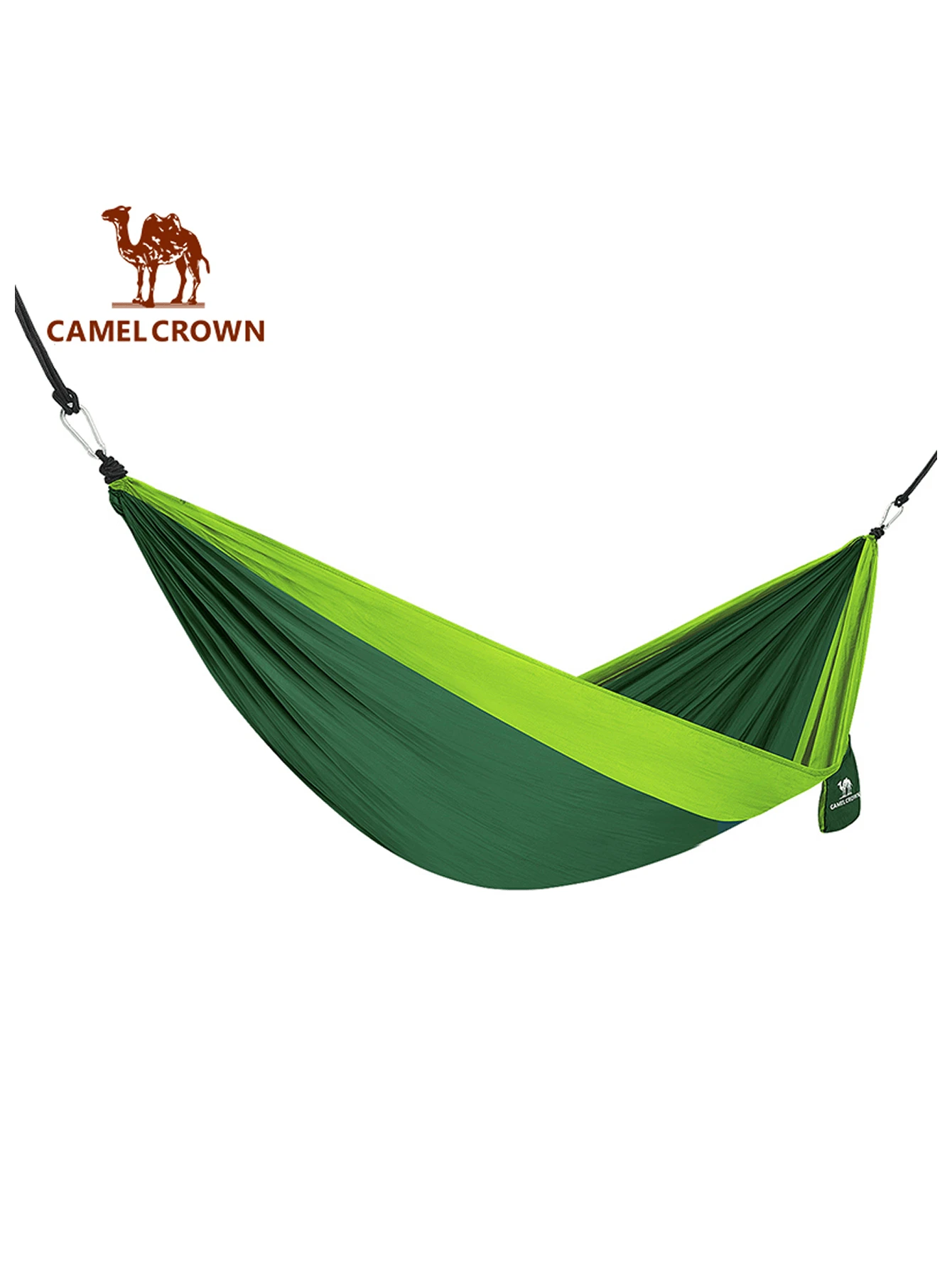 CAMEL CROWN Portable Anti-Rollover Outdoor Hammock With High Weight Capacity, Foldable Leisure Swing Hammock For Travel, Camping & Wilderness Use - Dark Green/Fruit Green - View 1