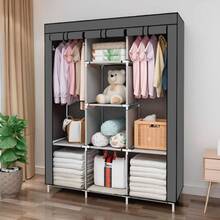 Foldable Wardrobe Closet For Organizing Clothes With Zipper - 125x45x165 灰色 - 查看 1