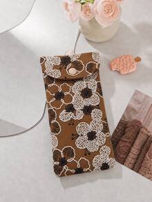 1pc Embroidered Floral Pattern Glasses Case, Fashion Glasses Storage Bag, Convenient For Daily Carrying, Scratch Resistant Glasses Storage Bag, Glasses Accessories Fashion Glasses, Reading Glasses, Myopia Glasses Storage Bag, Multifunctional Storage Bag - Multicolor - View 7