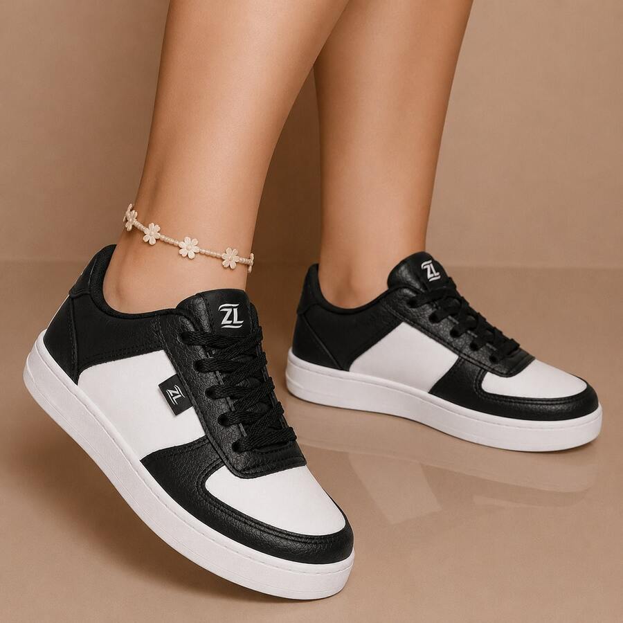 Force Casual Sneakers Unisex Original Fashion - 白色 黑色 - 查看 1