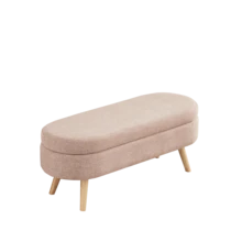 Storage Bench With Storage Space, Beige Color, Ideal For Bedroom Or Hallway - Pink - View 6