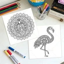 Sách tô màu Calmness Patterns cho người lớn và trẻ em, các trang vẽ mandala động vật phong cách Boho giúp giảm căng thẳng, nét đậm dễ tô, bao gồm các họa tiết và mandala dễ thương thoải mái, quà tặng Ngày của Mẹ, đồ dùng tựu trường - Họa tiết mandala động vật - Xem 10