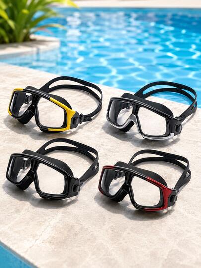 High Definition Wide Field Of View Adult Swim Goggles, Unisex Silicone Seal Waterproof Swimming Eyewear, Adjustable Split Strap, Sports Swimming Training Equipment