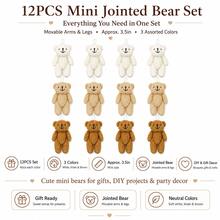 12PCS Mini Plush Teddy Bear Keychain Charms, 3 Color Mixed Set, Cute Bag Pendant/Keyring Decor, Valentine Gift & Party Favor - 12 Pcs - View 4