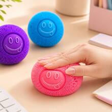 Children's Soft Spiky Smiling Face Sensory Ball, Multi-Color Toy, Soft Squeezable Texture, 3 Colors Available, Suitable For Parent-Child Interaction, Birthday Gifts And Party Favors - Multicolor - View 3