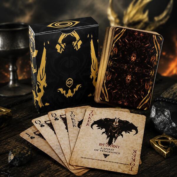 1 Deck Demon Theme Party Playing Cards, Vintage Standard Poker Card Set, Suitable For Birthday Parties And Game Night Events