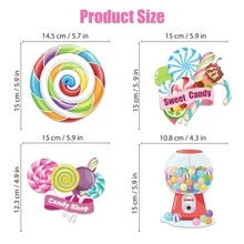 1 Set Candy Birthday Decorations, Candy Birthday Party Banner Decorations, Suitable For Candy Birthday Party, Christmas Home Decor, Living Rooms, Outdoor Decorations. - View 3