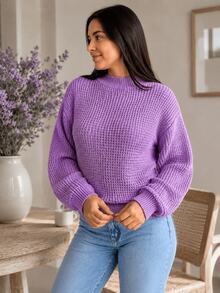 Women's Knitted Sweater - Lila Púrpura - Ver 3