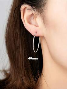 1 Pair Shiny Minimalist Diamond Personalized Round Earrings, Women's Simple Basic Style Fashion Elegant Luxury Jewelry Date Gift - Unique Round Earrings - View 4