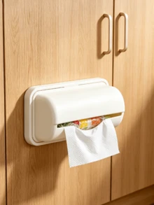 1pc/3pcs Detachable Trash Bag Dispenser, Wall-Mounted Plastic Bag Storage Rack, Suitable For Kitchen And Bathroom, No-Drill Installation Trash Bag Holder - Multicolor - View 8