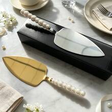 2pcs Ceramic Pearl Shaped Handle Stainless Steel Cake Spatula, Baking Tool, Dessert Server, Pizza Server, Pastry Server, Suitable For Wedding, Birthday, Party - Multi-Functional Kitchen Utensil For Home, Restaurant, Hotel - View 12