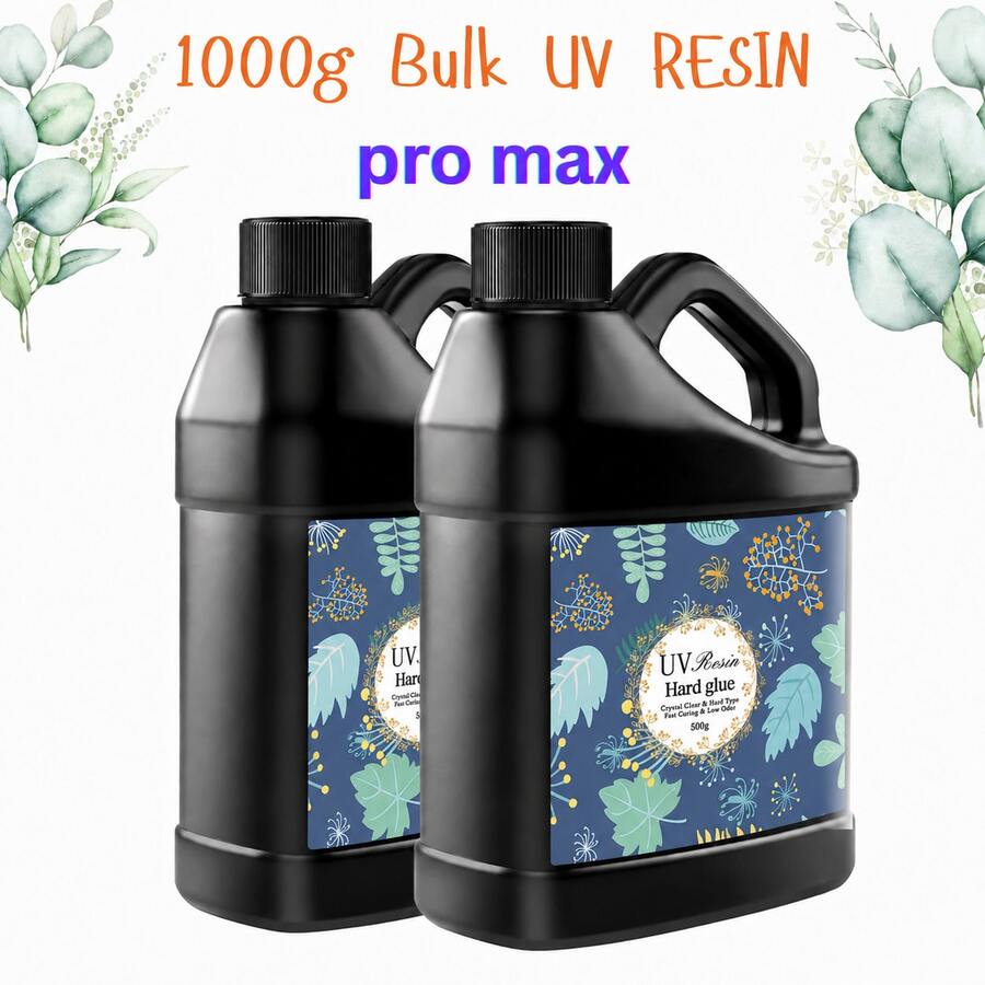 500g/1000g 大容量 UV 樹脂 - 高品質 | 快乾、高 CP 值、耐刮 | UV 樹脂 | 適合兒童與成人 | 大型 DIY 藝術項目與模具 - 青檸色 - 查看 1