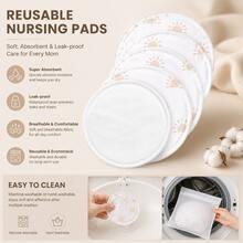 可重複使用可水洗哺乳墊，超吸水防漏乳乳墊，哺乳乳頭墊（大號 4.7 吋） - 彩色 - 查看 6