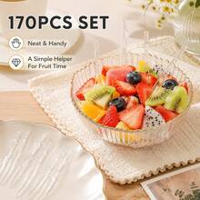170pcs Multiple Packs Plastic Disposable Transparent Fruit Forks, Bamboo Joint Design Cake Dessert Picks, Clear Mini Food Picks For KTV, Bar, Party, Buffet, Fruit Plate, Dessert Table And Event Use - 1pcs - View 9