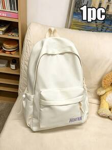 1pc New Arrival Large Capacity Simple Solid Color Backpack, Lightweight Versatile Casual Daypack, Stylish School Bag For College Students, Commute, Business & Daily Travel Use - Multiple Styles - View 17