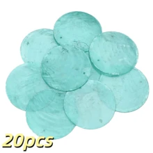 10/20pcs 50mm Colorful Flat Round Shell Coin Pendant Beads With 2 Holes, Suitable For Jewelry Making, Fashion Wind Chimes, Wreath DIY Handmade Home Decor - Shell Discs - View 29