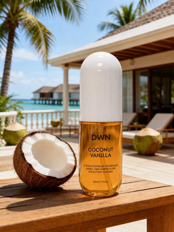 Spray de Fragrância de Coco e Baunilha, Aroma de Praia Tropical, Refrescante de Casa de Longa Duração, Névoa de Aroma de Baunilha Doce e Quente, Spray de Ambiente Portátil de Tamanho de Viagem, Aroma Fresco para Quarto, Sala de Estar, Escritório, Carro, Fragrância Relaxante para Casa