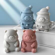 Panini 2Pcs Cute Cartoon Capybara Silicone Mold, Winter Hat Scarf Mould For DIY Scented Candle Wax Resin Craft Making - One Size Fits All - View 3