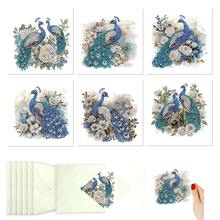 6pcs DIY Diamond Painting Greeting Card Set, Butterfly, Bird, Peacock, Bee, Rabbit Patterns With Asymmetrical Shaped Diamonds, Paper Material, Handmade Tools And Supplies, Suitable For Elders, Friends And Family, Holiday Party DIY Handmade Gift - 6Pcs - View 18