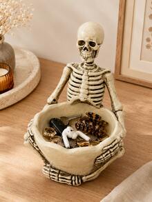 Gothic Skeleton Trinket Bowl, Skull Jewelry Holder, Key Tray, Coin Dish, Earbud Storage Organizer, Dark Academia Room Decor For Home Office - Multicolor - View 7