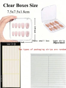 10/5pcs Transparent Acrylic Nail Tip Storage & Display Box, 75x75mm Portable Nail Packaging Box With Clear Double-Sided Nail Adhesive Tape, Wholesale For Manicure (Box Only, Nails Not Included) - Multicolor - View 8