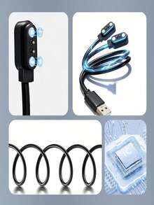2-Pin 2.5mm Pitch One-To-Two Magnetic Charging Cable Universal Smart Earphone/Juice Cup Dual-Head Charger - View 3