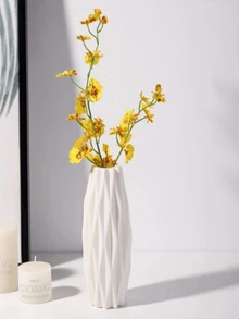 1个PE塑料花盆花瓶，配人造花，桌面装饰花瓶，适用于鲜花和干花，家居和办公装饰 - 彩色 - 查看 21