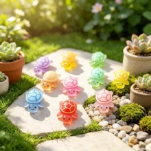 20pcs/50pcs Mixed Color Glowing Turtle Lights | Mini Turtle Decorations, Suitable For Easter, Birthday, Ocean Party, Holiday Decor, Dream Theme, Random Colors, Resin Material - View 4