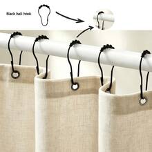 1pc Thickened Waterproof Shower Curtain, Beige Faux Linen Shower Curtain With Metal Hooks - Thick, Quick Dry Fabric Bathroom Privacy And Decor - Beige - View 10