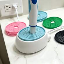 4pcs Electric Toothbrush Charging Base PLA Protective Pads, 3D Printed Toothbrush Drainage Mat, Bathroom Countertop Waterproof Non-Slip Electric Toothbrush Travel Protective Pad - Multicolor - View 3