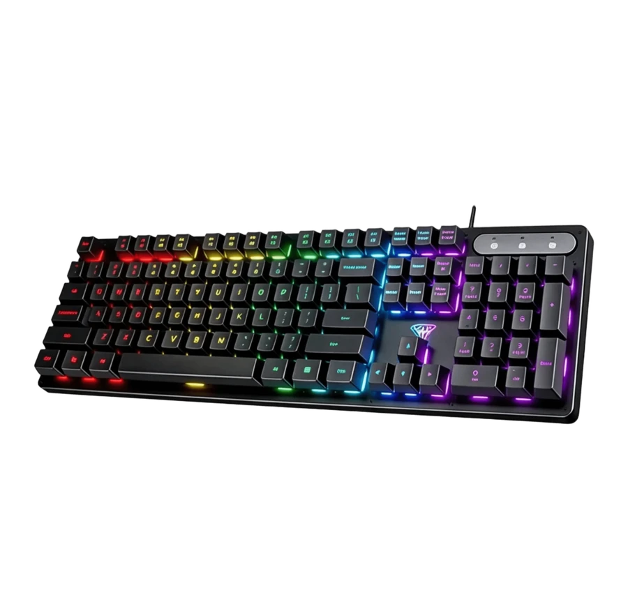 AULA S3005 Mechanical Feel Keyboard, 104-Key Layout, RGB Backlit, USB Wired, Single Keyboard For Mouse, PC, Laptop, Office, Mac - View 1