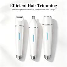 3合1可拆卸可替換刀片電動除毛器，女性用，Type-C快充，可水洗便攜無痛刮毛修剪器，適用於臉部、腋下、比基尼區、私密部位、腿部、鼻子、耳朵，全身毛髮修整工具 - 查看 2