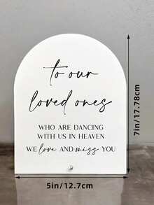 1pc Acrylic Wedding Sign, Dance Of Heaven Acrylic Commemorative Sign, Minimalist Wedding And Bridal Shower Favorite, "For Our Loved Ones" Engraved Message, Arch Table Decor, Perfect For Reception And Events, Wedding Decoration - Multiple Styles - View 3