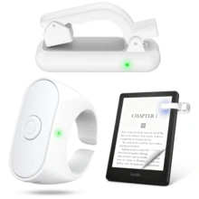 Kindle 翻頁戒指，適用於 Kindle Paperwhite/Oasis/Scribe 的翻頁器，免藍牙夾式 Kindle 點擊器，相容 iPhone 平板電腦的相機遙控器，適合厚保護殼，附收納袋 - 彩色 - 查看 9