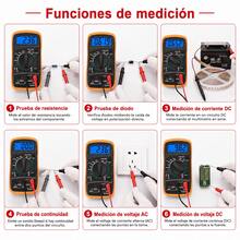 MRustc Multímetro Digital Profesional 6000 Cuentas,Voltímetro Amperímetro con Pantalla LCD Retroiluminada,Medidor de Voltaje DC,Corriente,Resistencia,Continuidad y Diodos - Negro - Ver 6