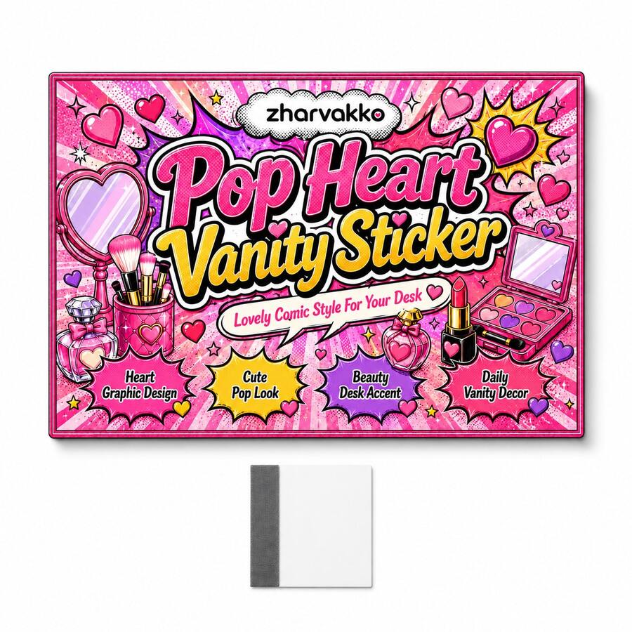 Vanity Surface Sticker With Smoothing Card, Desktop Sticker Label For Makeup Desk And Office Use, Cute Table Decorative Sticker Sheet, 14 * 21 Cm Beauty Desk Styling Sticker - 1 - View 1