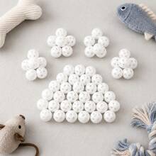 1/10/20pcs Plastic Bell Spheres Hollow Multi-Size Double-Layer Pet Balls Hamster Cat Dog Toy Jingle Bell - White - View 1