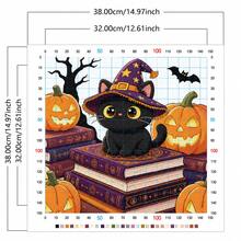1 Halloween Black Cat Witch Hat Cross Stitch Full Material Kit, Beginner Friendly DIY Embroidery, Home Decor Wall Hanging, Holiday Stress Relief Handmade Gift - Multicolor - View 3