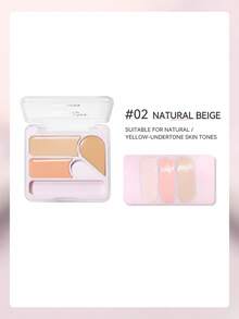 NOVO Multifunctional 3-Color Contour & Concealer Palette, Provides Long-Lasting Seamless Coverage, Moisturizes & Locks Makeup, Suitable For Oily Skin, Prevents Makeup Smudging, The Ultimate Tool For Creating A Natural No-Makeup Look - 02#Natural Color - View 11