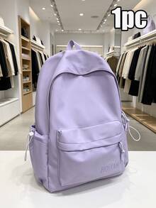 1pc New Arrival Large Capacity Simple Solid Color Backpack, Lightweight Versatile Casual Daypack, Stylish School Bag For College Students, Commute, Business & Daily Travel Use - Multiple Styles - View 14