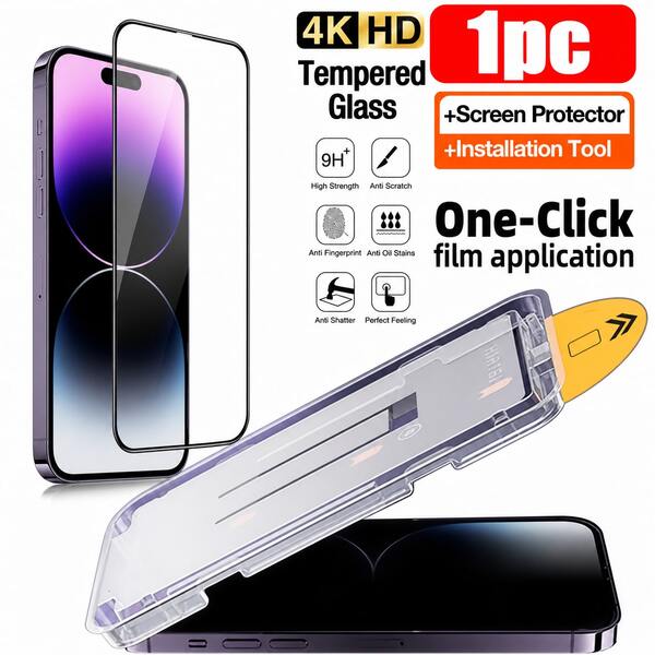 CASECOPS 1 Paket Pelindung Layar Ponsel Kaca Tempered Tahan Lama dengan Kekerasan Tinggi, Material Stabil dan Tahan Lama, Ketahanan Gores dan Aus yang Sangat Baik, Tidak Mudah Rusak Selama Penggunaan Sehari-hari dan Sering Ditangani. Kompatibel dengan iPhone 17/17e/17promax/17pro/16/16 Plus/16promax/16pro/15/15 Plus/15promax/15pro/17/16/15/14/13/12/11 dan Seri Lainnya, Pemasangan Bebas Debu, Perlindungan Penuh, Dilengkapi Kotak Pemasangan