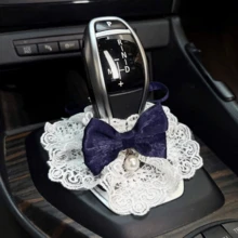 1pc Cute Bowknot Gear Shift Lever Cover, Bowknot Decor Gear Shift Kit, Suitable For Manual/Automatic Cars, Car Interior Decoration Accessories, Car Decoration, Car Supplies, Cute Car Gear Shift Lever Cover - Multicolor - View 5