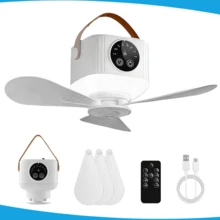 A Portable USB Charging Hanging Fan With Built-In Light,Featuring 4-Speed Wind Adjustment And 3-Level Brightness Regulation, Remote Control And Timing Functions. It Is Suitable For Camping Tents, Dormitories, Bedrooms, Gazebos And Travel. - USB + With Remote Control - View 11