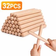 1-32 Pcs Of Classical Wooden Percussion Instruments, 8-Inch Rhythm Natural Hardwood Sticks, Musical Instruments, Musical Instruments, Otamatone, Silicone Finger Sleeves, Clapper Sticks - Multicolor - View 12