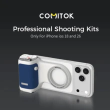 COMITOK MOCA MagSafe Phone Camera Handle For IPhone 17, Detachable Multifunctional Remote Control, Wireless Camera Control, Ergonomic Design Stand, Adjustable Zoom/Exposure, Lightweight Keychain Design, Suitable For Travel Vlog And Live Streaming - View 1