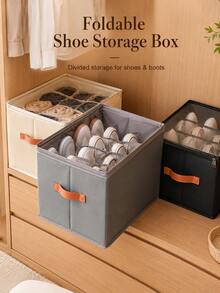 Foldable Oxford Cloth Shoe Storage Box With Transparent Dust-Proof Cover, 12-Grid Closet Organizer, Home Essential, Back To School Supplies - Multicolor - View 8