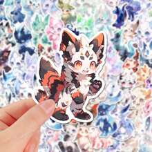 60pcs Fantasy Creature Theme Creative Decorative Stickers, Creating A Rich Dreamy Fairy Tale Atmosphere, Featuring Lively Elves And Various Mythical Beasts With Exquisite Patterns, Paired With Delicate And Precise Die-Cut Craftsmanship, Unique And Beautiful Individual Designs. High-Definition Printing With Fine And Clear Imagery, Surface Film Protection For Waterproof, Scratch-Resistant, And Durable Against Daily Wear, Stable Color With Long-Lasting Adhesion And Fade Resistance - Multicolor - View 4